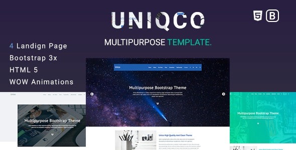 Uniqco – Multipurpose Responsive Bootstrap Landing page Template. – 19787400