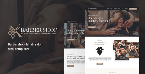 BarberShop & Hair Salon HTML Template – 21218278