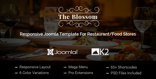 Blossom – Responsive Joomla Template For Restaurant/Food stores – 15041408
