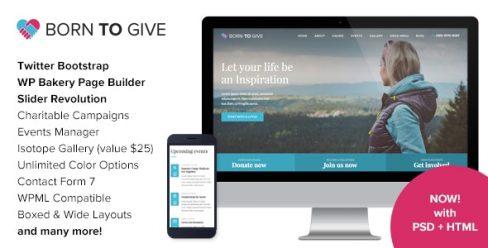 Born To Give – Charity Crowdfunding Responsive WordPress Theme – 15709244