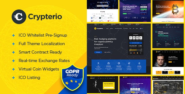 Crypterio – ICO Landing Page and Cryptocurrency WordPress Theme – 21274387