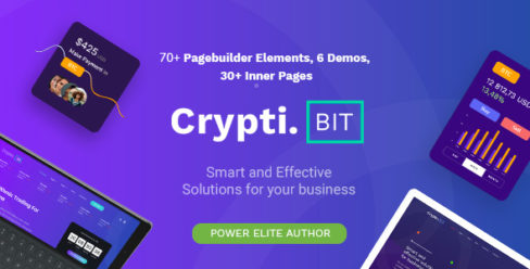 CryptiBIT – Technology, Cryptocurrency, ICO/IEO Landing Page WordPress theme – 24195278