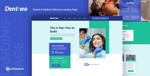 Dentiwa – Dentist & Medical Unbounce Landing Page Template – 31819263