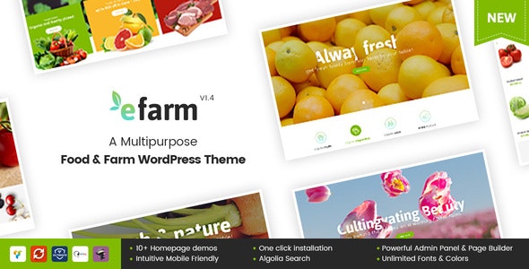 eFarm – A Multipurpose Food & Farm WordPress Theme – 20109992