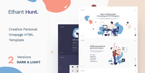 Ethant Hunt – Personal Onepage HTML Template – 25564015
