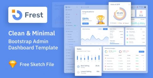 Frest – Clean & Minimal Bootstrap Admin Dashboard Template – 24656841
