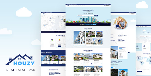 Houzy | Real Estate Listing PSD Template – 23098382