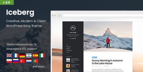 Iceberg – Simple & Minimal Personal WordPress Blog Theme – 13624572