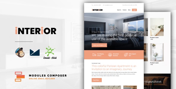 Interior – E-Commerce Responsive Furniture and Interior design Email with Online Builder – 31776106