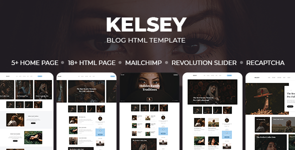 Kelsey – Creative Personal Blog HTML Template – 23360266