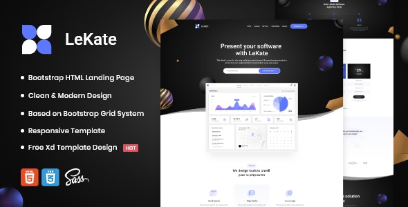 LeKate – Saas and Software HTML Landing Page – 26651167