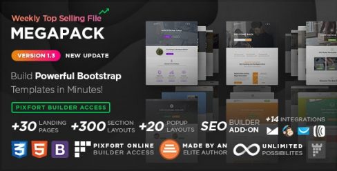 MEGAPACK – Marketing HTML Landing Pages Pack + PixFort Page Builder Access – 20350174