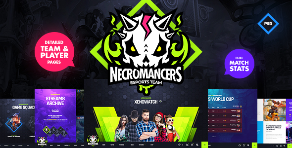 Necromancers – eSports Team PSD Template – 23212284