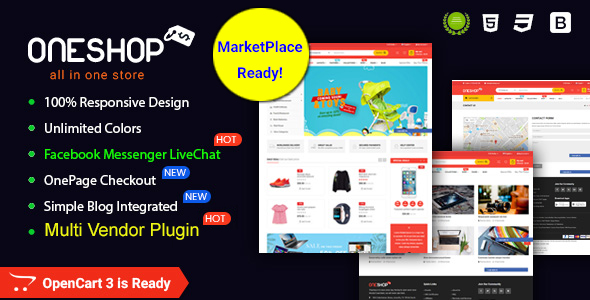 OneShop – Drag & Drop Muti-vendor & Multipurpose Responsive OpenCart 3 Theme – 20506236