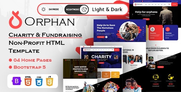 Orphan – Charity and Fundraising Non-Profit HTML Template – 42947340