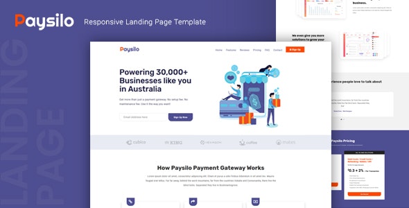 Paysilo – Responsive Landing Page Template – 23467356