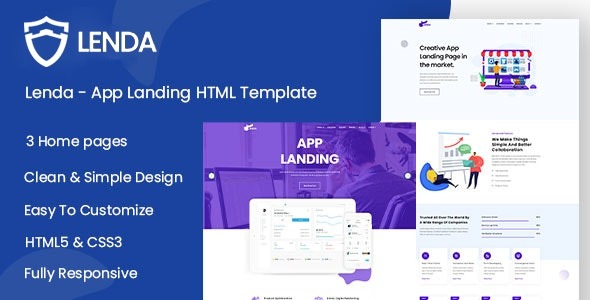 Lenda – App Landing HTML Template – 34180740