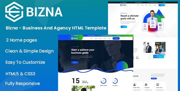 Bizna – Business And Agency HTML Template – 44046555