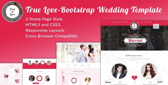 True Love-Bootstrap Wedding Template – 14616115