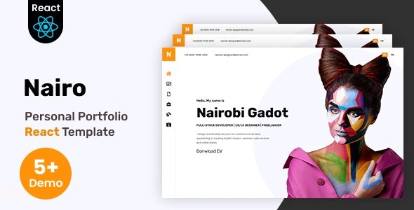 Nairo – Personal Portfolio React Template + RTL – 33404455