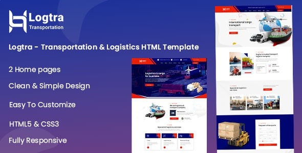 Logtra – Transportation & Logistics HTML Template – 45506425