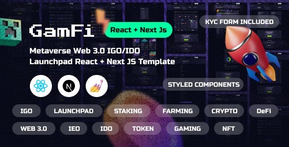 GamFi – Metaverse Web3 IGO Launchpad React, Next JS Template – 38646557