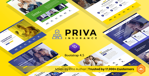 Priva – Insurance Company Website Template + RTL Support – 30407269