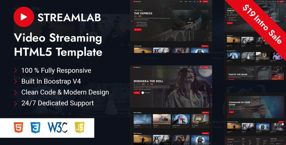 Streamlab – Video Streaming HTML5 Template – 31440830