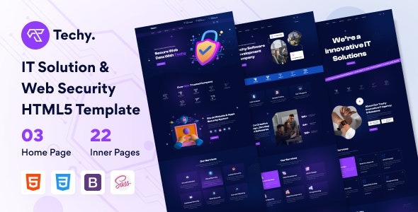 Techy – IT Solution & Web Security HTML5 Template – 39237356