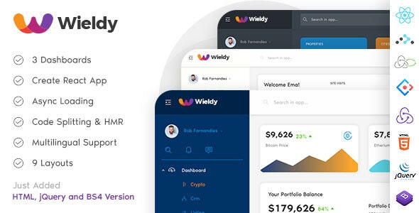 Wieldy – React Admin Template Ant Design and Redux – 22719616